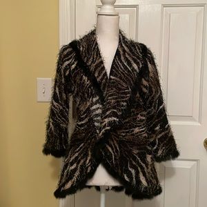 Alberto Makali Rare & Unique Vintage Zebra Striped Jacket w/ Bell Sleeves